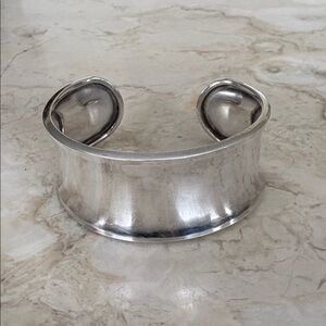 925 Sterling Silver Wide Cuff Bracelet Polished Minimalist Unisex 28.52g